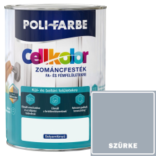 SZÜRKE - CELL KOLOR SELYEMFÉNYŰ ZOMÁNCFESTÉK - POLI-FARBE - 800ML zománcfesték