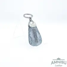  Szürke kígyómintás csepp alakú swarovski köves bőr kulcstartó H3016 kulcstartó