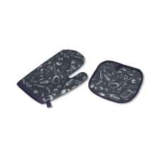  Szürke mintás edényfogó kesztyű és edényalátét lakástextília