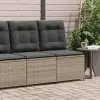  szürke polyrattan dönthető kerti kanapé párnákkal