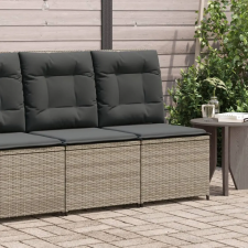  szürke polyrattan dönthető kerti kanapé párnákkal kerti bútor
