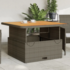  Szürke polyrattan és akácfa kerti asztal 110 x 110 x 71 cm kerti bútor