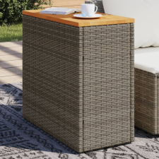  szürke polyrattan falapos kerti kisasztal 58 x 27,5 x 55 cm kerti bútor