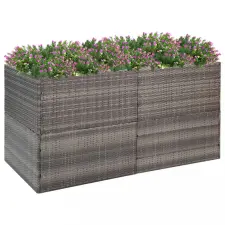  Szürke polyrattan kerti ültetőláda 157x80x80 cm kerti tárolás