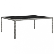  szürke polyrattan kültéri étkezőasztal 200 x 150 x 74 cm kerti bútor