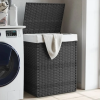  Szürke polyrattan szennyeskosár fedéllel 46x33x60 cm