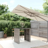  szürke polyrattan üveglapos kerti asztal 105 x 80 x 110 cm