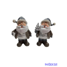  Szürke sapkás mikulás figura dekorációs kellék