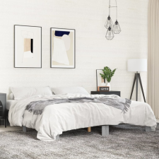 szürke sonoma szerelt fa és fém ágykeret 160 x 200 cm ágy és ágykellék