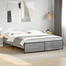  szürke sonoma szerelt fa és fém ágykeret 180 x 200 cm ágy és ágykellék
