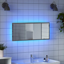  Szürke sonoma szerelt fa LED-es fürdőszobatükör 100x8,5x37 cm fürdőszoba bútor