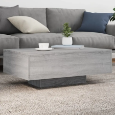  szürke sonoma színű dohányzóasztal LED-lámpákkal 85x55x31 cm bútor