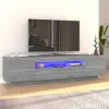  Szürke sonoma színű TV-szekrény LED-lámpákkal 160x35x40 cm