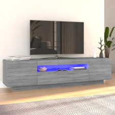  Szürke sonoma színű TV-szekrény LED-lámpákkal 160x35x40 cm bútor