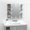  Szürke sonoma tölgy színű tükrös szekrény LED-del 70x16,5x60 cm