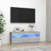  Szürke sonoma TV-szekrény LED-lámpákkal 100 x 35 x 40 cm
