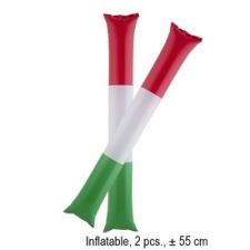  Szurkolói rúd 2 darabos készlet - piros-fehér-zöld party kellék