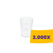 T-depo Műanyag rövides pohár - PET 2/4cl (Karton - 2000 db) papírárú, csomagoló és tárolóeszköz