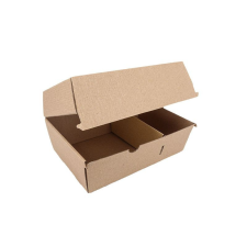 T-depo Papír hamburgeres doboz elválasztóval - hajtogatós, dupla 20x13x11cm papírárú, csomagoló és tárolóeszköz