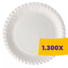 T-depo Papírtányér kerek fehér 23cm (Karton - 1300 db) papírárú, csomagoló és tárolóeszköz