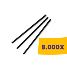 T-depo Szívószál bioműanyag fekete - 8mm átm. 24cm (Karton - 8000 db) papírárú, csomagoló és tárolóeszköz