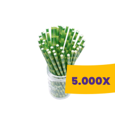 T-depo Szívószál papír bambusz mintás - 8mm átm. 24cm (Karton - 5000 db) papírárú, csomagoló és tárolóeszköz