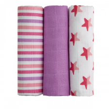 T-tomi prémium minőségű BIO bambusz textil pelenka, Rózsaszín csillagok, 3db mosható pelenka