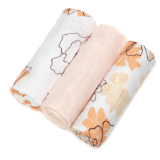 T-tomi prémium minőségű BIO bambusz textil pelenka, Virágok, 3db mosható pelenka