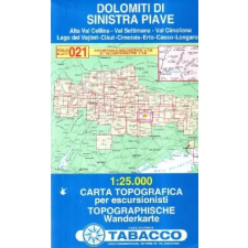 Tabacco 021. Dolomiti di Sinistra Piave turista térkép Tabacco 1: 25 000 térkép
