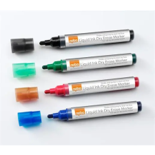  Táblamarker készlet, folyékonytintás, NOBO 4 különböző szín filctoll, marker