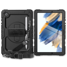  Tablettok Samsung Galaxy Tab A8 10.5 X200 / X205 - SOLID360 ütésálló, kitámasztható, fekete tablet tok tablet tok