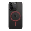 Tactical Apple iPhone 14 Pro, Műanyag hátlap védőtok + szilikon keret, közepesen ütésálló, Magsafe kompatibilis, Tactical MagForce Hyperstealth 2.0, áttetsző/fekete/piros