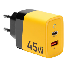 Tactical GaN USB-A / USB-C Hálózati töltő - Sárga (45W) (57983117437) mobiltelefon kellék
