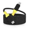 Tactical MagRope USB-C-USB-C adatkábel szövet bevonattal, 1m, fekete/sárga