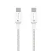Tactical Stitch Thread USB-C-USB-C töltő- és adatkábel, szilikon, 1m, fehér
