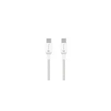 Tactical Stitch Thread USB-C-USB-C töltő- és adatkábel, szilikon, 1m, fehér kábel és adapter