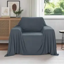  Takarók 6 pcs Sötétszürke 210 x 140 cm Gyapjú lakástextília