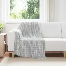  Takarók 6 pcs Szürke 150 x 130 cm Gyapjú lakástextília