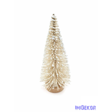  Talpas fenyőfa 10cm - Csillámos Krém karácsonyi dekoráció