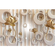  Tapéta Arany virágok, ezüst díszek, absztrakt, 400 x 250 cm tapéta, díszléc és más dekoráció