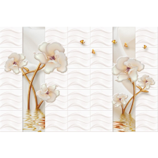  Tapéta Fehér márvány virágok, absztrakt, 300 x 250 cm tapéta, díszléc és más dekoráció