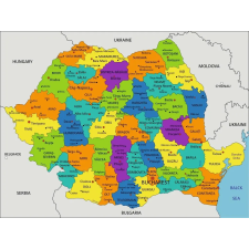  Tapéta Románia közigazgatási területi térképe, 350 x 250 cm tapéta, díszléc és más dekoráció