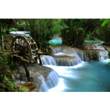  Tapéta Vízesés55 Vízesés malommal a folyón, 350 x 200 cm tapéta, díszléc és más dekoráció