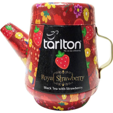 TARLTON Tea Pot Royal Strawberry Black Tea 100 g, fémdobozban tea