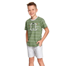 Taro Karlík fiúpizsama, zöld, csíkos  128 gyerek hálóing, pizsama