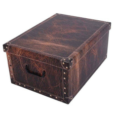 Tárolódoboz Miss Space MAXI 51x37x24 cm láda bőrmintás barna bútor