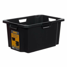 Tárolódoboz, strapabíró, műanyag, 50 l űrtartalom, fekete bútor