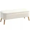  Tárolópad, pad 65 literes tárolóhellyel, kaucsukfa, 120 x 42 x 45 cm, krémfehér