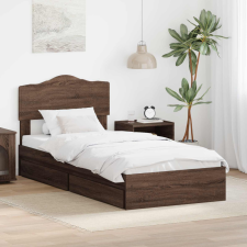  Tárolós Ágy fejtámlával fiókkal Barna Tölgy 75 x 190 cm Faanyag ágy és ágykellék