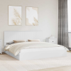  Tárolós Ágy fejtámlával fiókkal Fehér 200 x 200 cm Faanyag